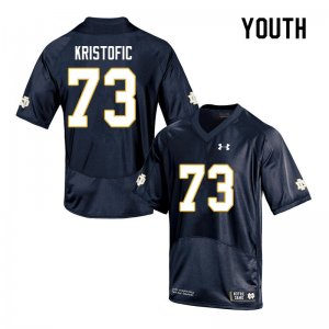 Notre Dame Fighting Irish Youth Andrew Kristofic #73 Navy Under Armour Authentic Stitched College NCAA Football Jersey IXF3299JU